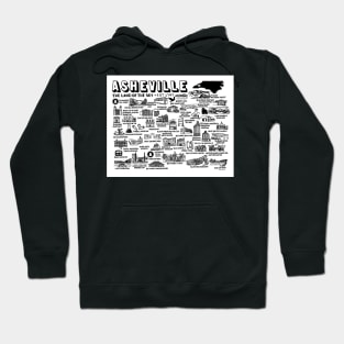 Asheville Map Art Hoodie